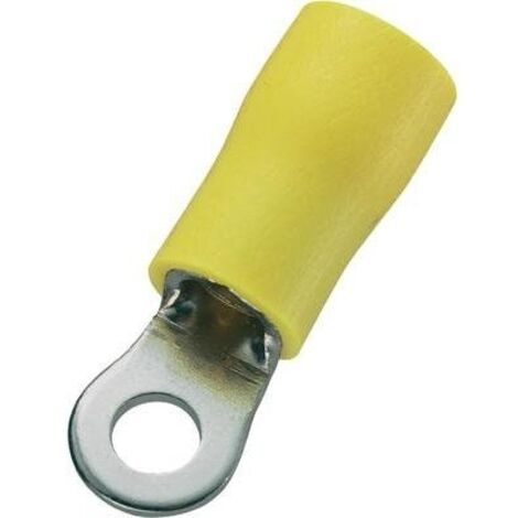 TRU COMPONENTS 738406 Cosse à oeillet Section max.=6 mm² Ø du trou=10.5 mm partiellement isolé jaune