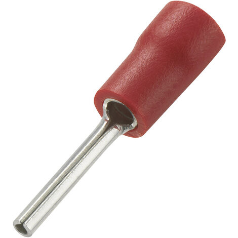 TRU COMPONENTS 739205 Stiftkabelschuh  0.50 mm² 1.50 mm² Teilisoliert Rot 100 St.