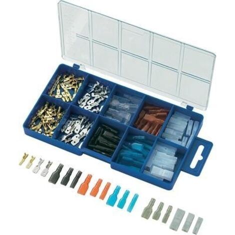 TRU COMPONENTS 739660 Assortiment de cosses à sertir 0.50 mm² 2.50 mm² transparent, noir, rouge, bleu 160 pc(s) S886731