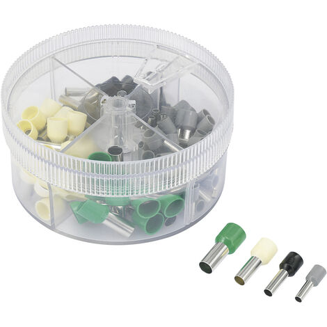 TRU COMPONENTS 739705 Aderendhülsen-Sortiment 4 mm², 6 mm², 10 mm², 16 mm² Teilisoliert Grau, Schwar