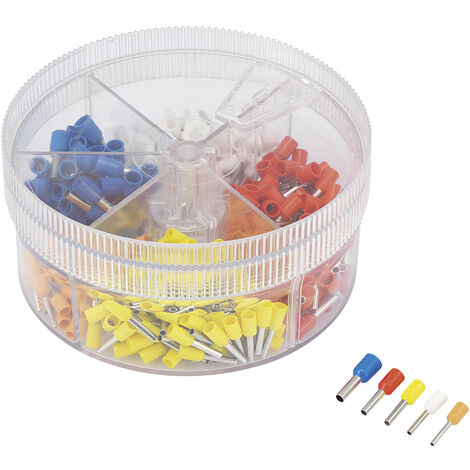 TRU COMPONENTS 739735 Aderendhülsen-Sortiment 0.5 mm², 0.75 mm², 1 mm², 1.5 mm², 2.5 mm² Teilisolier