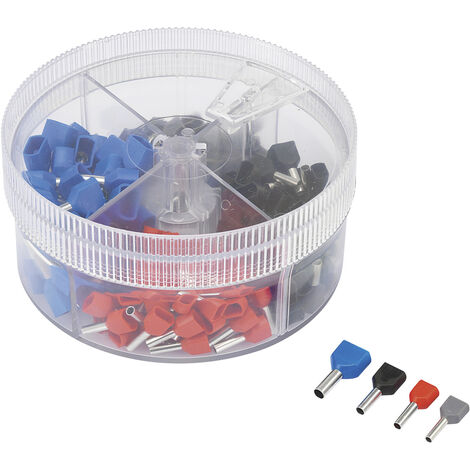 TRU COMPONENTS 739884 Zwillings-Aderendhülsen-Sortiment 0.75 mm², 1 mm², 1.5 mm², 2.5 mm² Teilisolie
