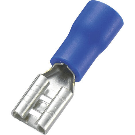 TRU COMPONENTS 745180 Flachsteckhülse  Steckbreite: 4.8 mm Steckdicke: 0.8 mm 180 ° Teilisoliert Bla
