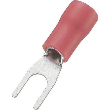 TRU COMPONENTS 745224 Gabelkabelschuh  0.50 mm² 1.50 mm² Loch-Ø=3.2 mm Teilisoliert Rot 100 St.