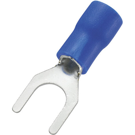 TRU COMPONENTS 745325 Gabelkabelschuh  1.50 mm² 2.50 mm² Loch-Ø=5.3 mm Teilisoliert Blau 100 St.