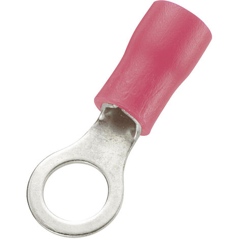 TRU COMPONENTS 746048 Ringkabelschuh  Querschnitt (max.)=1.50 mm² Loch-Ø=4.3 mm Teilisoliert Rot 100