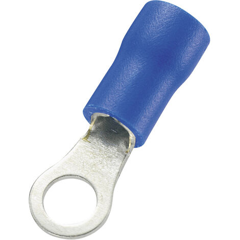 TRU COMPONENTS 746542 Ringkabelschuh  Querschnitt (max.)=2.50 mm² Loch-Ø=4.2 mm Teilisoliert Blau 10