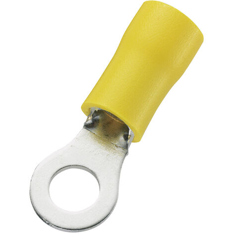 TRU COMPONENTS 746621 Ringkabelschuh  Querschnitt (max.)=6 mm² Loch-Ø=5.3 mm Teilisoliert Gelb 50 St