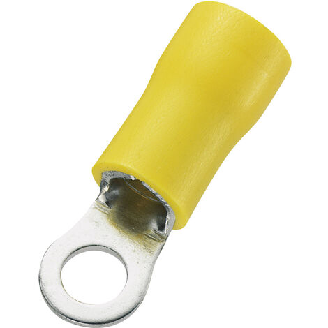 TRU COMPONENTS 746628 Ringkabelschuh  Querschnitt (max.)=6 mm² Loch-Ø=4.3 mm Teilisoliert Gelb 50 St