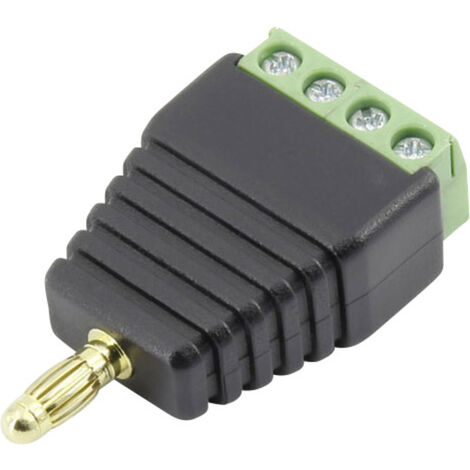 TRU COMPONENTS 93013c1125 Laborstecker Stecker, gerade Stift-Ø: 4 mm Schwarz 1 St.