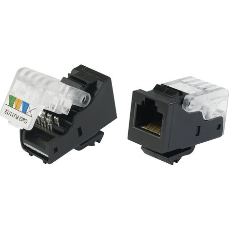 TRU COMPONENTS 93014c936 Modularbuchse, werkzeuglos Buchse, gerade    Schwarz 1 St.