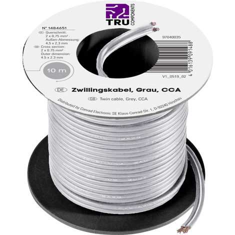 TRU COMPONENTS 93030c503 Litze    0.75 mm² Grau 10 m