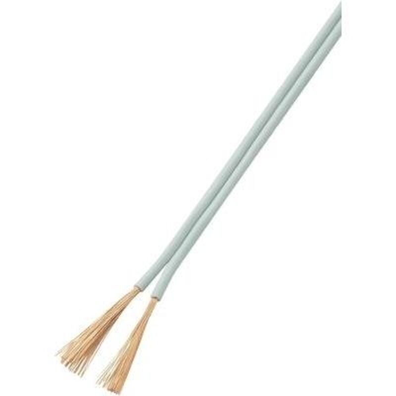 Fil de câblage conrad components 93030C508 2 x 0.50 MM² blanc 10 m