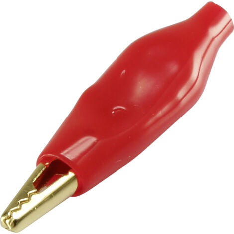 TRU COMPONENTS 93038c23 Krokodilklemme Rot  Länge: 27 mm 1 St.
