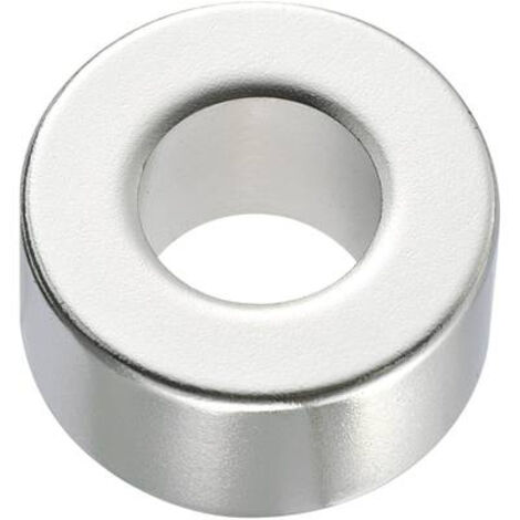Tru Components – Aimant permanent N45 1,37 T – Température limite 80 °C – Anneau avec trou intérieur 10 mm – Pour fixation précise - S479141