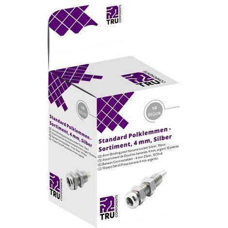 TRU COMPONENTS Assortiment de connecteurs de test embase femelle, verticale argent 10 pc(s) Q246122
