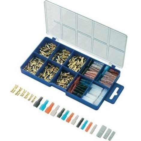 Tru Components – Assortiment de cosses à sertir 739647 0.104 - 2.50 mm² – 260 pièces – Cuivre étamé – Pour câblage électrique fiable - BLEU 260 PC