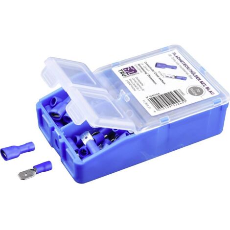 TRU COMPONENTS Assortiment de cosses à sertir 1.5 mm² 2.5 mm² bleu 140 pc(s) entièrement isolé