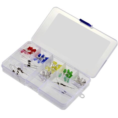 TRU COMPONENTS Assortiment de LEDs rouge, jaune, vert, bleu, blanc chaud, blanc froid rond 5 mm 150