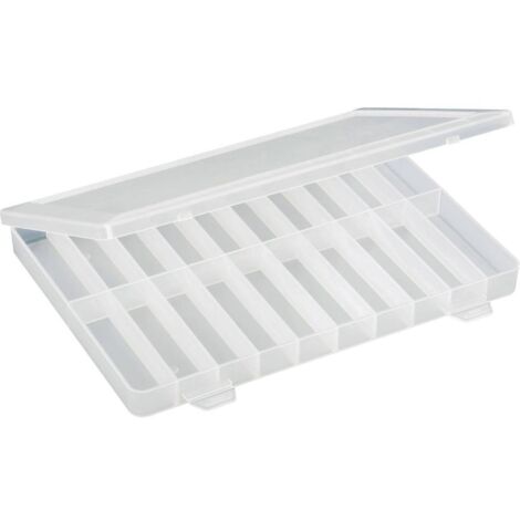 Tru Components – Boîte de rangement 1564901 – séparations fixes – 20 compartiments – dimensions 250 x 180 x 24 mm – polypropylène transparent
