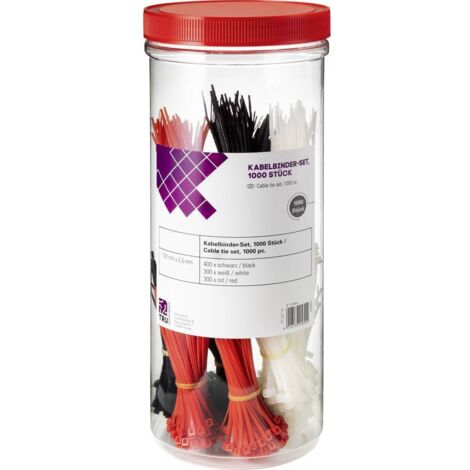 TRU COMPONENTS BPSR-1000Z Serre-câble 100 x 2.5 mm noir, rouge, naturel 1000 pc(s)
