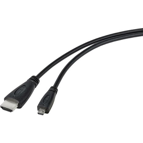TRU COMPONENTS Câble HDMI Raspberry Pi® [1x HDMI mâle - 1x HDMI mâle D Micro] 1.80 m noir Y851412
