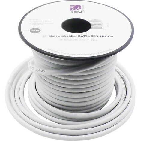 TRU COMPONENTS Câble réseau CAT 5e SF/UTP 4 x 2 x 0.14 mm² blanc 25 m S491831