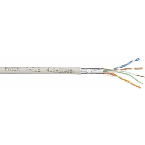 Tru Components – Câble réseau CAT 6 SF/UTP 25 m – Conducteurs en aluminium plaqué cuivre – Fréquence 250 MHz – Torsadé par paire pour haute vitesse - UTP 4 X