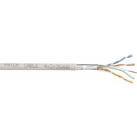TRU COMPONENTS Câble réseau CAT 6 SF/UTP 4 x 2 x 0.27 mm² blanc 25 m