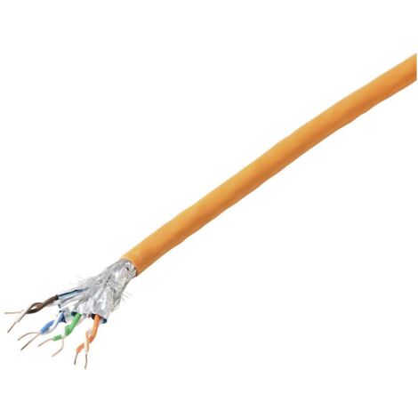 TRU COMPONENTS Câble réseau CAT 7 S/FTP 4 x 2 x 0.24 mm² Certifié CR-Dca orange 100 m D355762