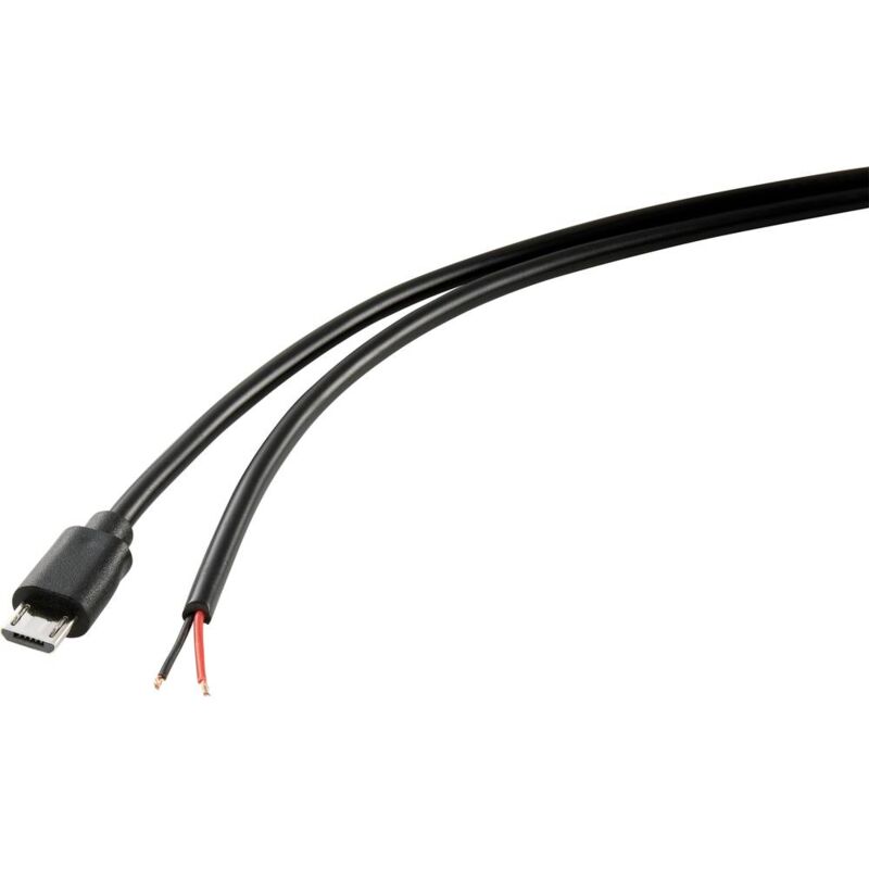 Tru Components Cavo Di Alimentazione Raspberry Pi, Bbc Micro:Bit [1X Spina Micro B Usb 2.0 - 1X Estremità Aperta] 1.00