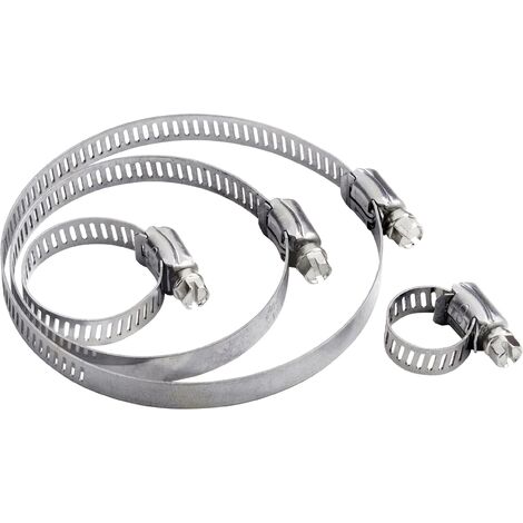 TRU COMPONENTS Collier de serrage à crémaillère TC-10330740 Plage de Ø du faisceau 11 à 20 mm à vis six pans avec fente argent 1 pc(s) S658632