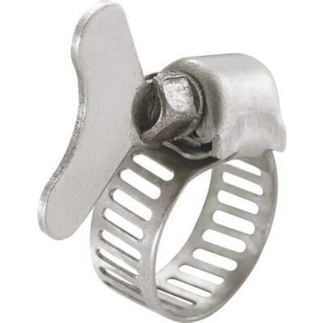 TRU COMPONENTS Collier de serrage à crémaillère TC-10330744 Plage de Ø du faisceau 16 à 25 mm à vis six pans avec fente argent 1 pc(s) S658682