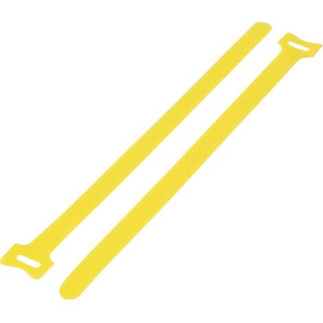 TRU COMPONENTS Collier de serrage auto-agrippant pour grouper partie velours et partie agrippante (L x l) 180 mm x 12 mm jaune 20 pc(s) V666383