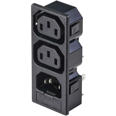 Tru Components – Connecteur C13 C14 pour appareils réfrigérants – TC10475852 – 10A 250V – 3 pôles – Embases femelle et mâle verticales – Sans plastique - X960822