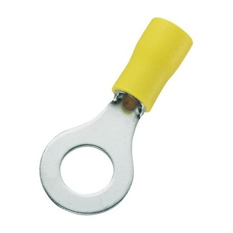 Tru Components – Cosse à œillet 746750 – Section max 6 mm² – Ø trou 8.4 mm – Partiellement isolé jaune – Lot de 50 pièces