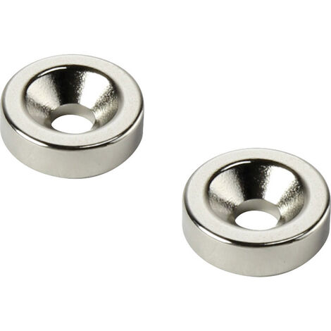 TRU COMPONENTS D20T5-M4 Permanent-Magnet Ring (Ø x H) 20 mm x 5 mm N35   Grenztemperatur (max.): 80