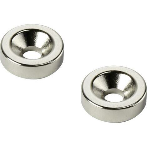 TRU COMPONENTS D25T5-M5 Aimant permanent anneau N35 Température limite (max.): 80 °C S869971