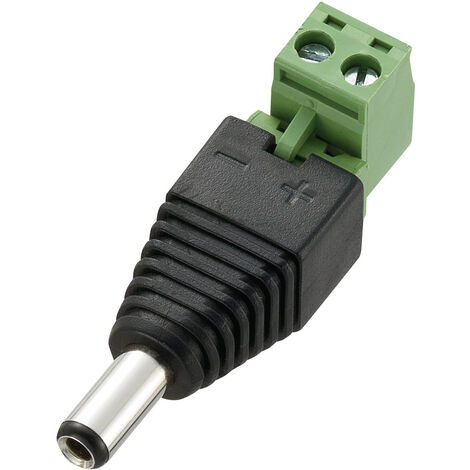 TRU COMPONENTS DC-11M-WT Niedervolt-Steckverbinder Stecker, gerade 5.5 mm 2.5 mm  1 St.