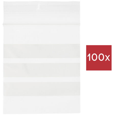 TRU COMPONENTS Druckverschlussbeutel mit Beschriftungsstreifen (L x B) 80 mm x 60 mm Transparent Pol