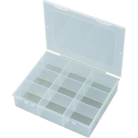 TRU COMPONENTS E-112-1 Scatola minuteria (L x L x A) 190 x 145 x 42 mm Scomparti: 9 suddivisione fissa 1 pz.