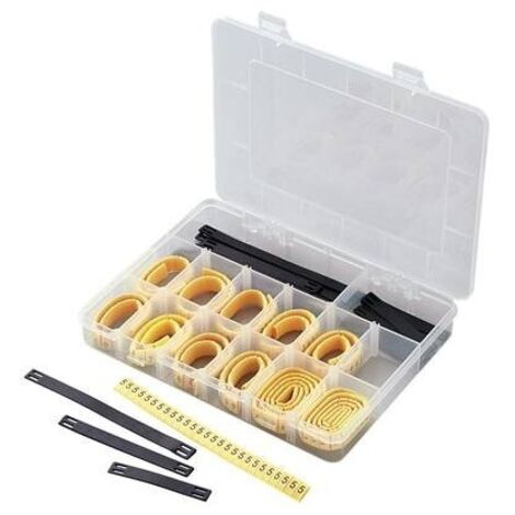 TRU COMPONENTS ECMKS-3 Clip segnafili Legenda (segnacavi) 0 - 9, +, - Intervallo diametro esterno 2 fino a 5 mm