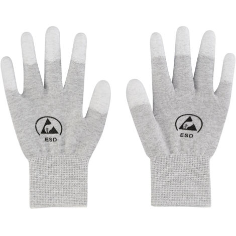 TRU COMPONENTS  ESD-Handschuh mit Beschichtung an den Fingerspitzen Kleider-Größe: S Polyamidfaser,