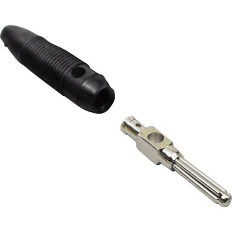 TRU COMPONENTS Fiche banane mâle, droit Ø de la broche: 4 mm noir 1 pc(s) S655331