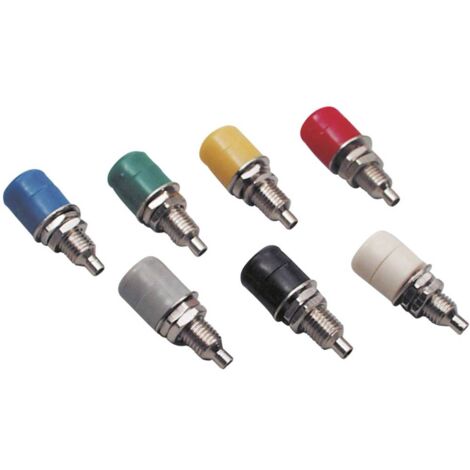 TRU COMPONENTS Fiche femelle de laboratoire embase femelle, verticale bleu, vert, jaune, rouge, gris, noir, blanc 1 set