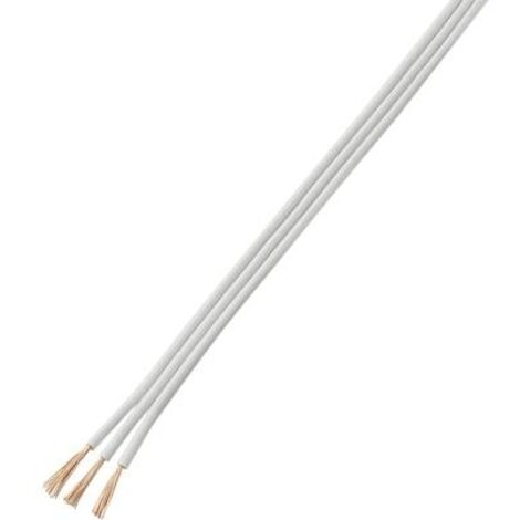 Tru Components – Fil électrique 1566989 3 conducteurs 0.75 mm² blanc – Câble flexible CCA 20 m pour appareils électroniques – Tension 48 V