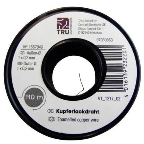 TRU COMPONENTS Filo di rame smaltato Diametro (con Isolante)=0.80 mm 9 m