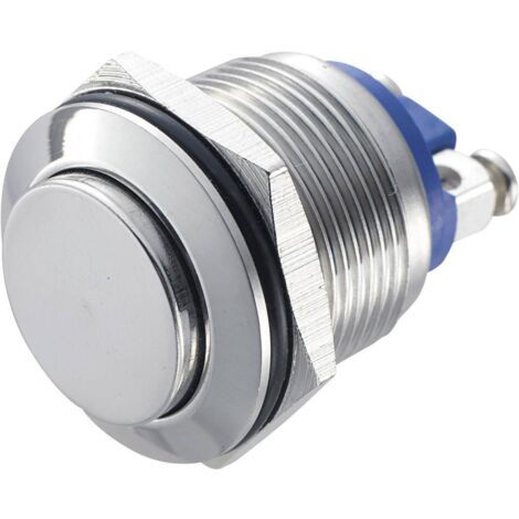 TRU COMPONENTS GQ 19H-S Bouton-poussoir antivandalisme 48 V/DC 2 A 1 x Off/(On) à rappel IP65 1 pc(s) D79568