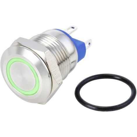 TRU COMPONENTS GQ12-AF-10E/J/G/24V/S INTERRUTTORE ANTIVANDALISMO 48 V/DC 2 A 1 X OFF/(ON) PROMEMORIA VERDE IP67 1 PZ(I)