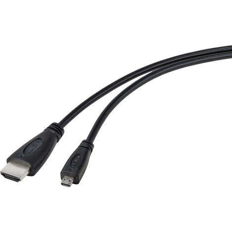 TRU COMPONENTS  HDMI-Kabel Raspberry Pi® [1x HDMI-Stecker - 1x HDMI-Stecker D Micro] 1.80 m Schwarz